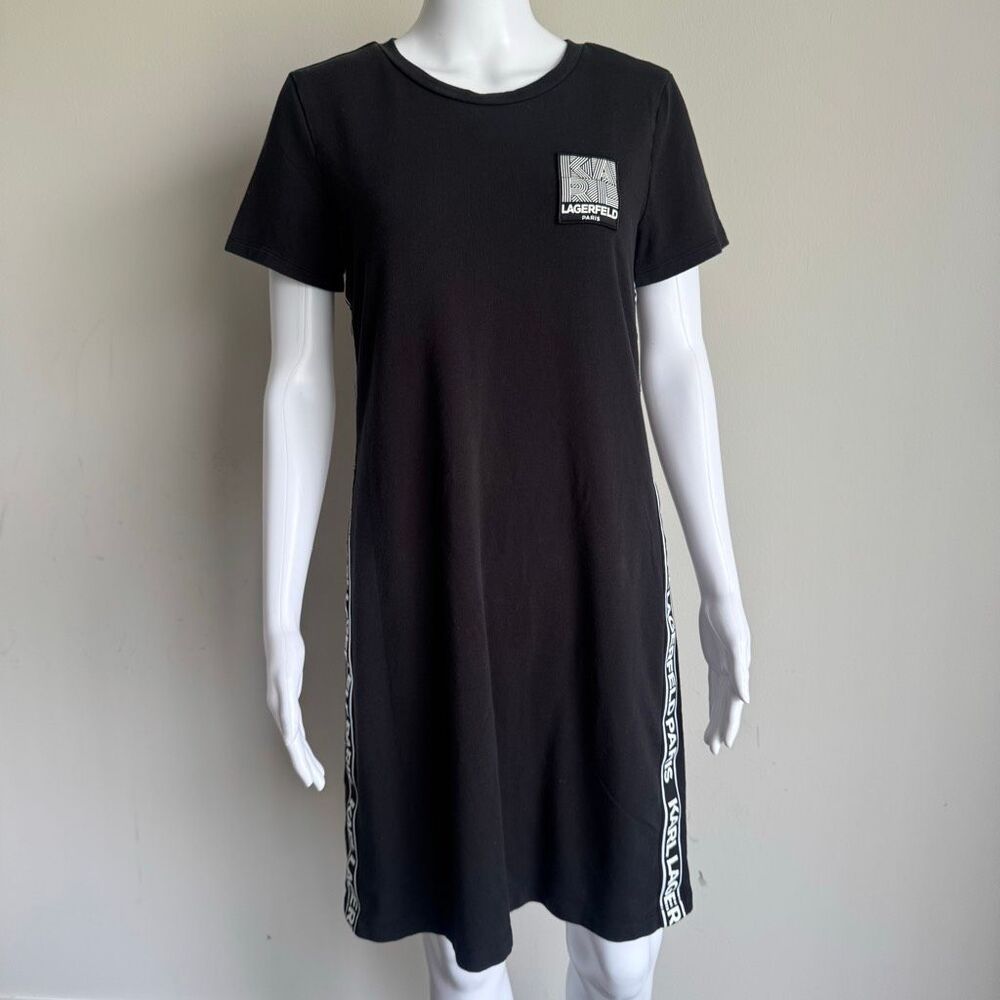 Karl Lagerfeld Paris Blokecore T-Shirt Dress Size S Black + White